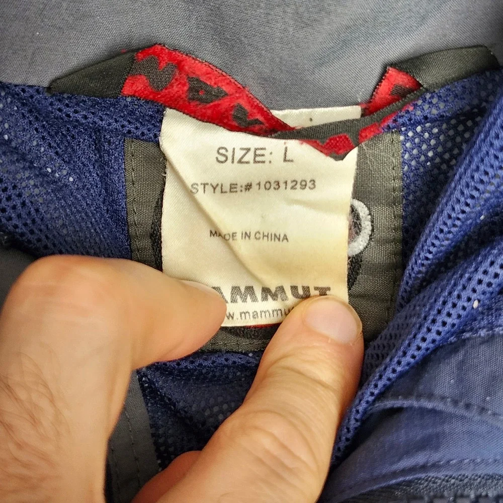 Y2K Mammut Gorpcore Technical Rain Jacket Navy Blue Mens Size L Waterproof